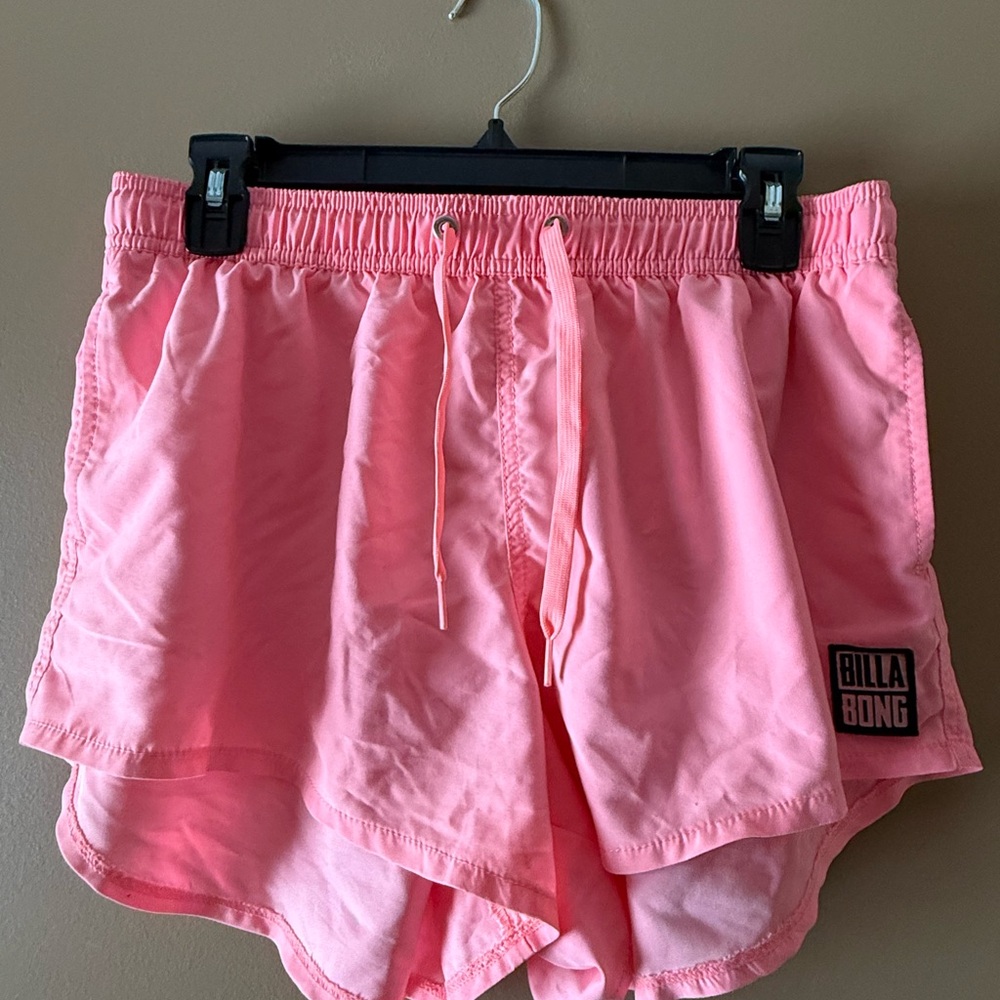 Billabong Pink Athletic Shorts Elastic Waistband Lightweight